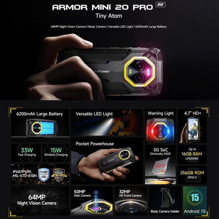 Ulefone Armor Mini 20 Pro Teléfono Inteligente 8GB+256GB 5G