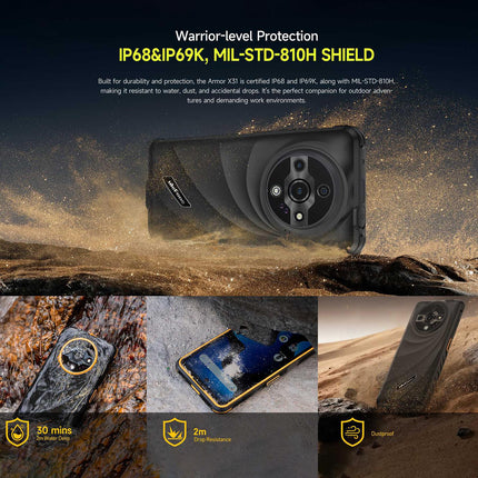 Ulefone Armor X31 6GB 128GB Teléfono Rugged 6.56 pulgadas Android 14