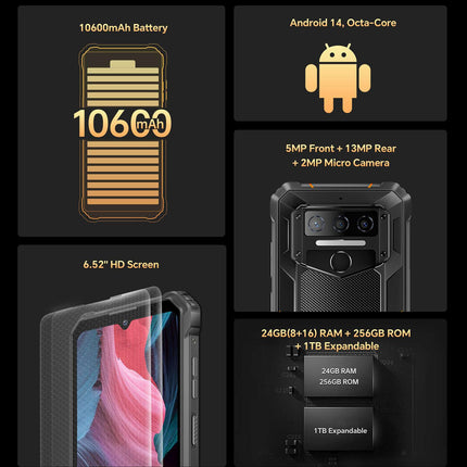 Oukitel WP23 Plus Teléfono Resistente 8GB 256GB Pantalla 6.52