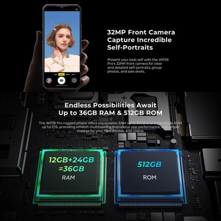 Oukitel WP39 Pro 5G Smartphone 12GB+512GB Android 14 Visión Nocturna