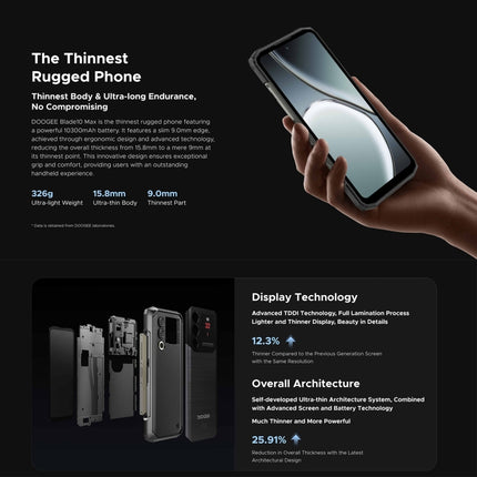 DOOGEE Blade 10 Max Smartphone Red 8GB+256GB 4G NFC Android 14