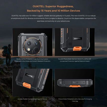Oukitel G1 Teléfono Rugged 6GB 256GB Pantalla 6.52 pulgadas 10600mAh