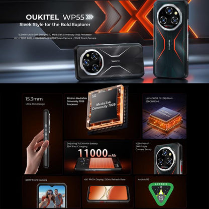 Oukitel WP55 5G Teléfono Robusto 12GB+256GB 108MP Cámara by OUKITEL