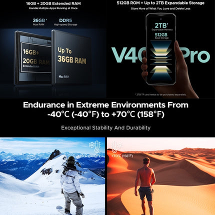 DOOGEE V40 Pro Smartphone 16GB+512GB 6.78in Android 14 5G Resistente