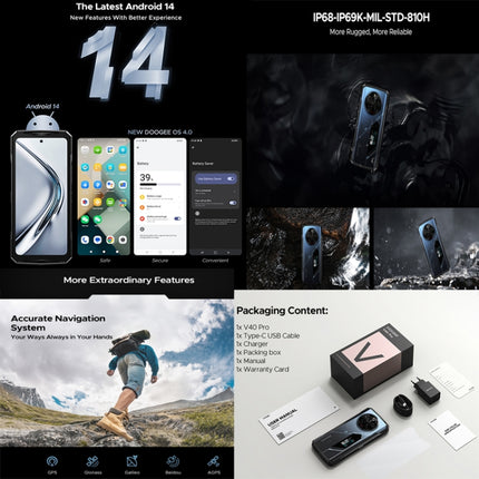 DOOGEE V40 Pro Smartphone 16GB+512GB 6.78in Android 14 5G Resistente