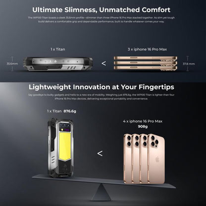 Oukitel WP100 TITAN Teléfono Rugged 5G 16GB+512GB Batería 33000mAh Cámara 200MP