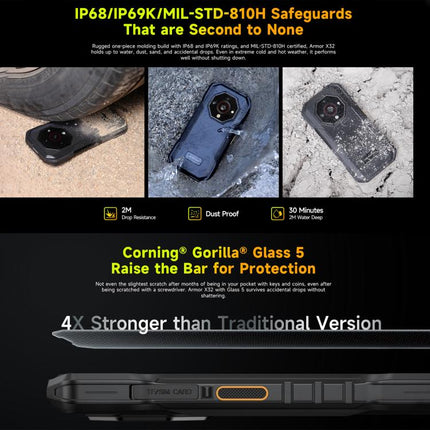 Ulefone Armor X32 Teléfono 8GB+256GB Visión Nocturna 4G