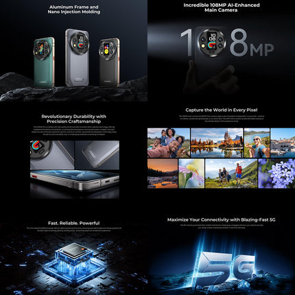 Oukitel WP200 Pro 5G Teléfono Resistente 24GB 1TB Pantalla 6.7