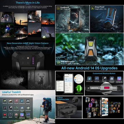 Unihertz 8849 Tank 3S Smartphone 12GB+256GB 5G Proyector by Unihertz