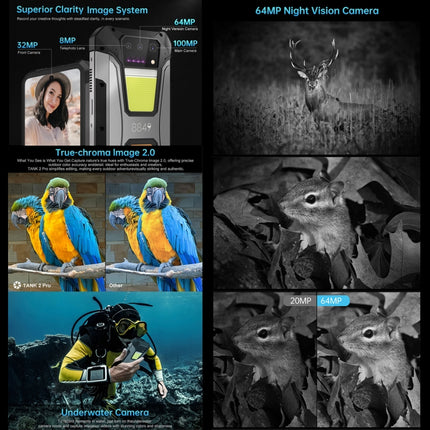 Unihertz 8849 Tank 2 Pro Teléfono 12GB+256GB Proyector 4G by Unihertz