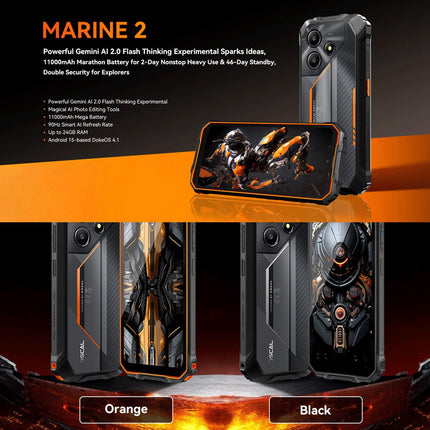 Blackview Oscal Marine 2 4GB 64GB 6.56 pulgadas Android 15 naranja