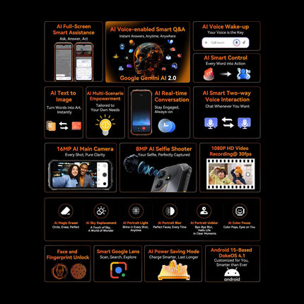 Blackview Oscal Marine 2 4GB 64GB 6.56 pulgadas Android 15 naranja