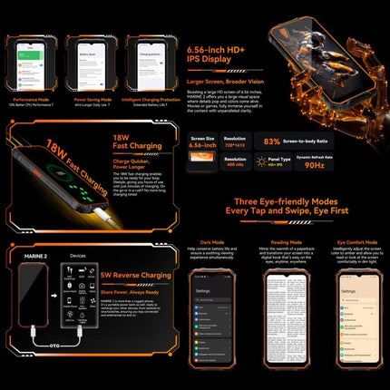 Blackview Oscal Marine 2 Smartphone 8GB+256GB 6.56 Inch Android 15 4G