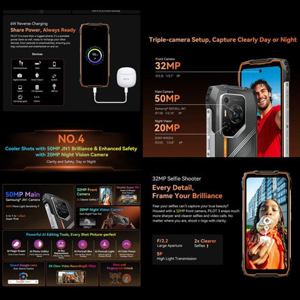 Blackview Oscal Pilot 3 Smartphone 12GB+256GB 5G Night Vision Camera