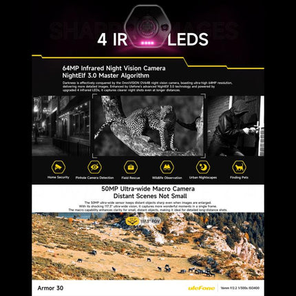 Ulefone Armor 30 Teléfono Rugged 12GB+512GB NightVision 4G by Ulefone