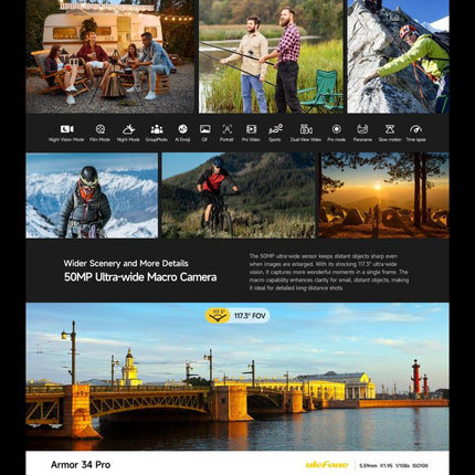 Ulefone Armor 34 Pro Rugged Phone 16GB+512GB Night Vision 5G by Ulefone