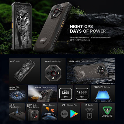 Ulefone Armor X16 6GB 128GB Teléfono Rugged 10360mAh 6.56" IP68