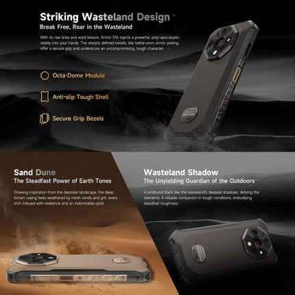 Ulefone Armor X16 6GB 128GB Teléfono Rugged 10360mAh 6.56" IP68