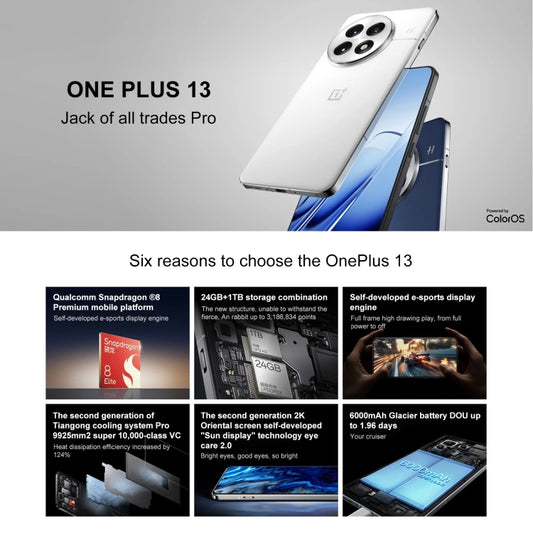 OnePlus 13 PJZ110, 16GB+512GB, Snapdragon 8 Elite, 5G
