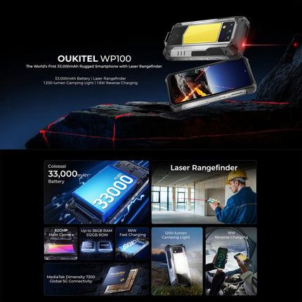 Oukitel WP100 Laser Rangefinder Rugged Phone 12GB+512GB 5G by OUKITEL