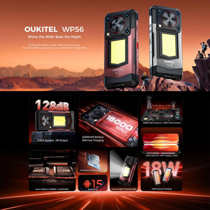 Oukitel WP56 Teléfono Rugerizado 12GB 512GB 16000mAh 6.8" 5G