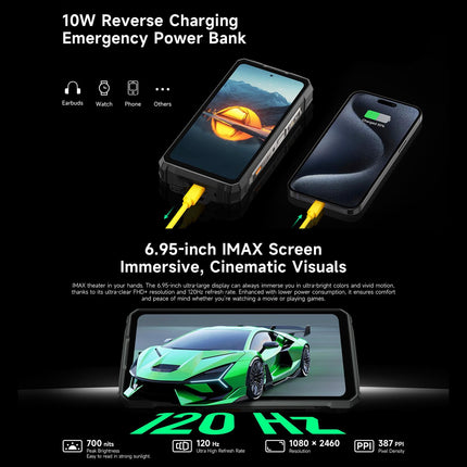 Ulefone Armor 33 Teléfono Resistente 12GB 512GB Pantalla 6.95