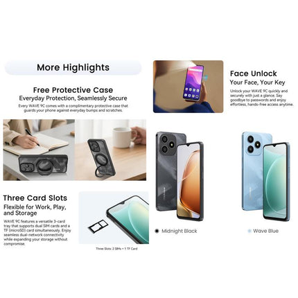 Blackview WAVE 9C Smartphone 4GB+128GB 6.56 Pulgadas 4G