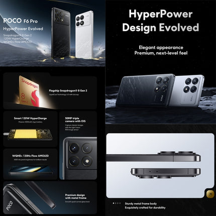 POCO F6 Pro Smartphone 12GB+256GB 5G Lector de Huellas