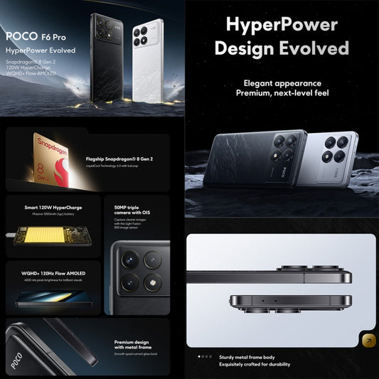Xiaomi POCO F6 Pro Global, 12GB+256GB, Snapdragon 8 Gen 2, 5G