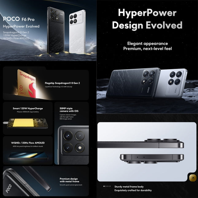 POCO F6 Pro Smartphone 12GB+256GB 5G Lector de Huellas