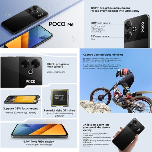 Xiaomi POCO M6 8GB+256GB, Pantalla 6,79 Pulgadas, 4G, NFC