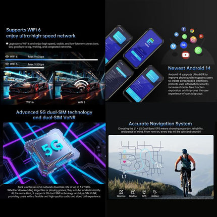 Unihertz 8849 Tank 4 Rugged Phone 12GB+512GB 5G Night Vision by Unihertz