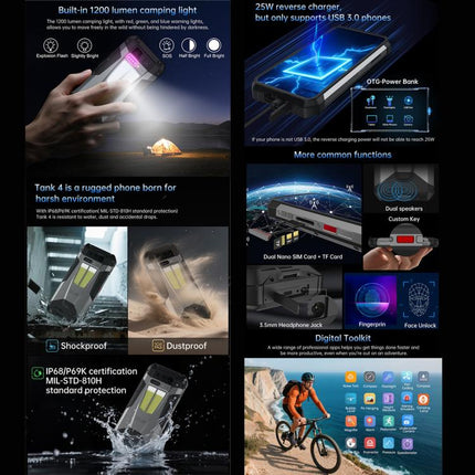 Unihertz 8849 Tank 4 Rugged Phone 12GB+512GB 5G Night Vision by Unihertz