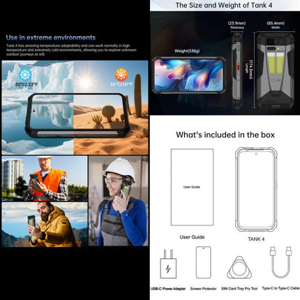 Unihertz 8849 Tank 4 Rugged Phone 12GB+512GB 5G Night Vision by Unihertz