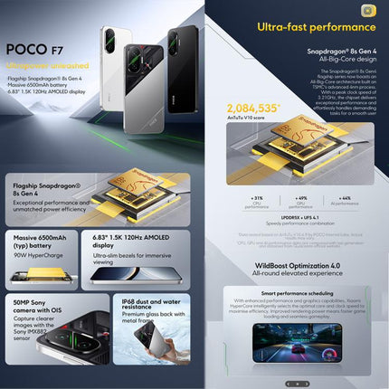 Xiaomi POCO F7 Global Smartphone 12GB+256GB 5G In Screen