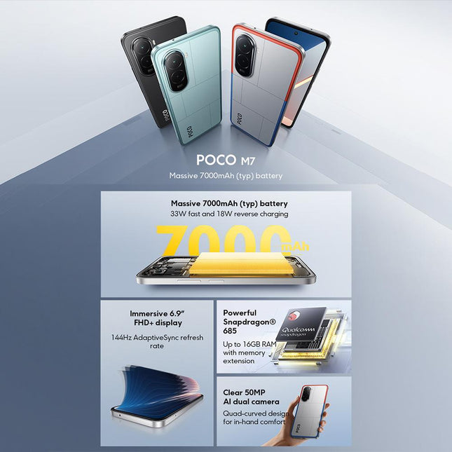 Xiaomi POCO M7 Global 6GB 128GB Pantalla 6.9 pulgadas 7000mAh