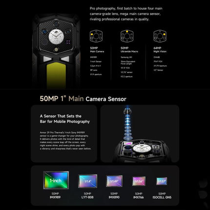 Ulefone Armor 29 Pro Thermal Version Smartphone 16GB+512GB 5G Night Vision
