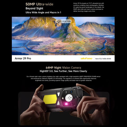 Ulefone Armor 29 Pro Smartphone 16GB+512GB Android 15 5G Visión Nocturna