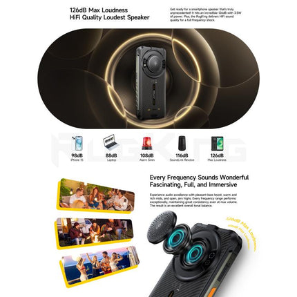 Ulefone RugKing Smartphone 8GB+256GB 5.99in Android 15 Resistencia