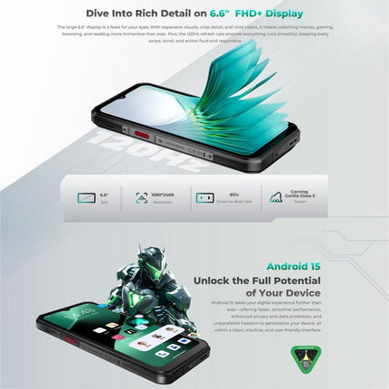 Oukitel WP62 Rugged Smartphone 16GB+512GB 108MP Cámara 5G Batería 11000 mAh