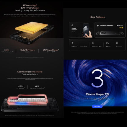 Xiaomi 15T Global Teléfono Inteligente 12GB+256GB 6.83in NFC 5G HyperOS 2