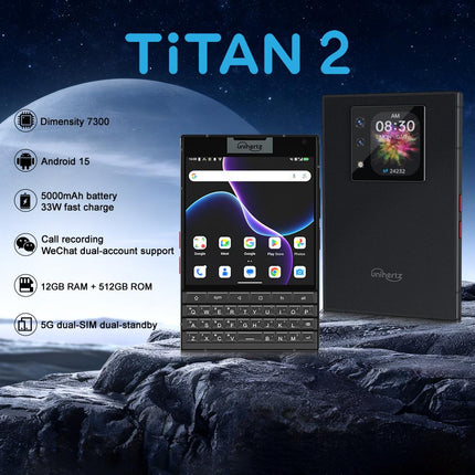 Unihertz Titan 2 Teléfono QWERTY 12GB 512GB Pantalla 4.5 pulgadas