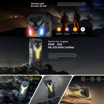 Ulefone Armor 34 Pro+ Projector Smartphone 12GB+512GB 5G Vision Nocturna