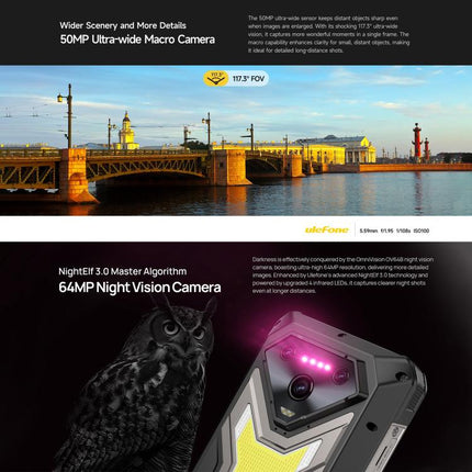 Ulefone Armor 34 Pro+ Projector Smartphone 12GB+512GB 5G Vision Nocturna