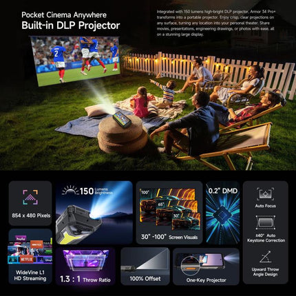 Ulefone Armor 34 Pro+ Projector Smartphone 12GB+512GB 5G Vision Nocturna