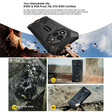 Ulefone RugKing 3 Pro 8GB 128GB teléfono resistente 5700mAh verde