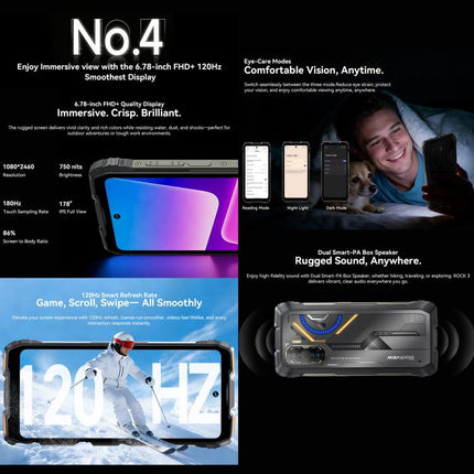 Blackview ROCK 3 Smartphone 8GB+256GB 6,78 Pulgadas 4G Cámara Térmica