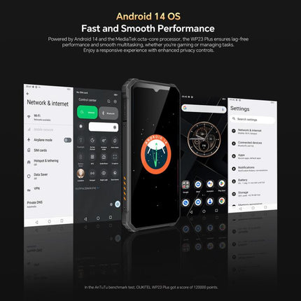 Teléfono resistente Oukitel WP23 Plus, 4 GB + 128 GB, pantalla de 6,52 pulgadas, Android 14.0, Unisoc T606 Octa-core, NFC, OTG, Red: 4G, WP23 Plus 4GB+128GB