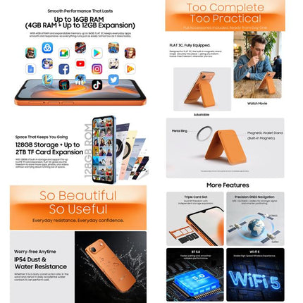 Blackview Oscal FLAT 3C Tableta 4GB+128GB Android 16 4G Pantalla