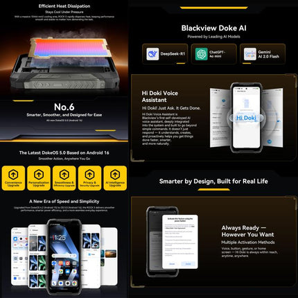 Blackview ROCK 5 Smartphone 6GB+256GB Pantalla 6,67 Android 16 4G Resistencia